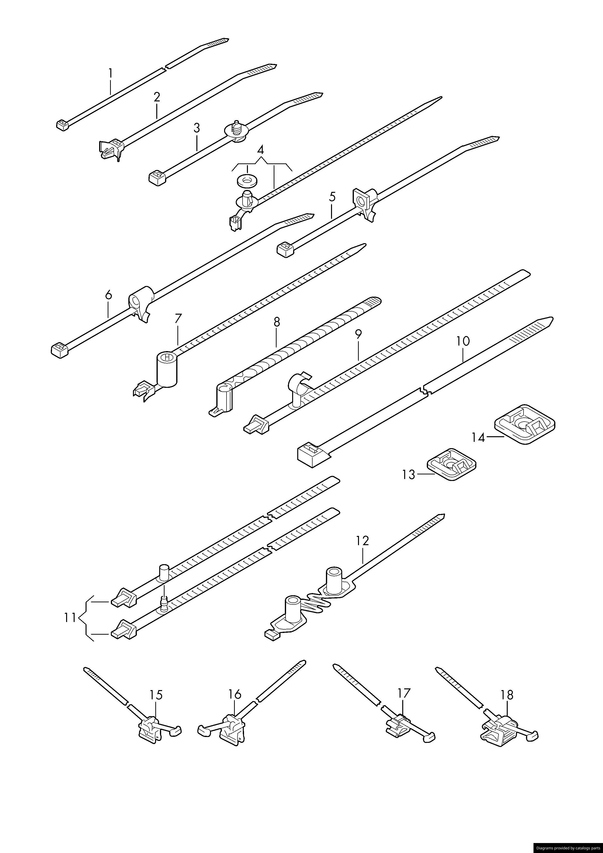 Volkswagen Audi Cable Ties D D Lllparts