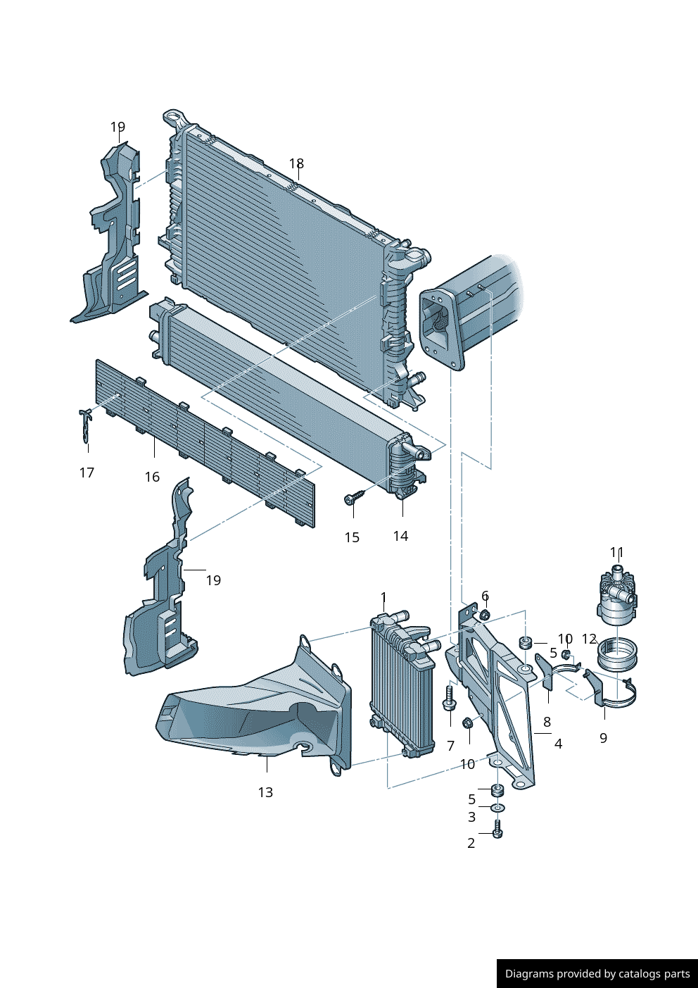 Audi Additional Cooler For Coolant 4G0121212 LLLParts