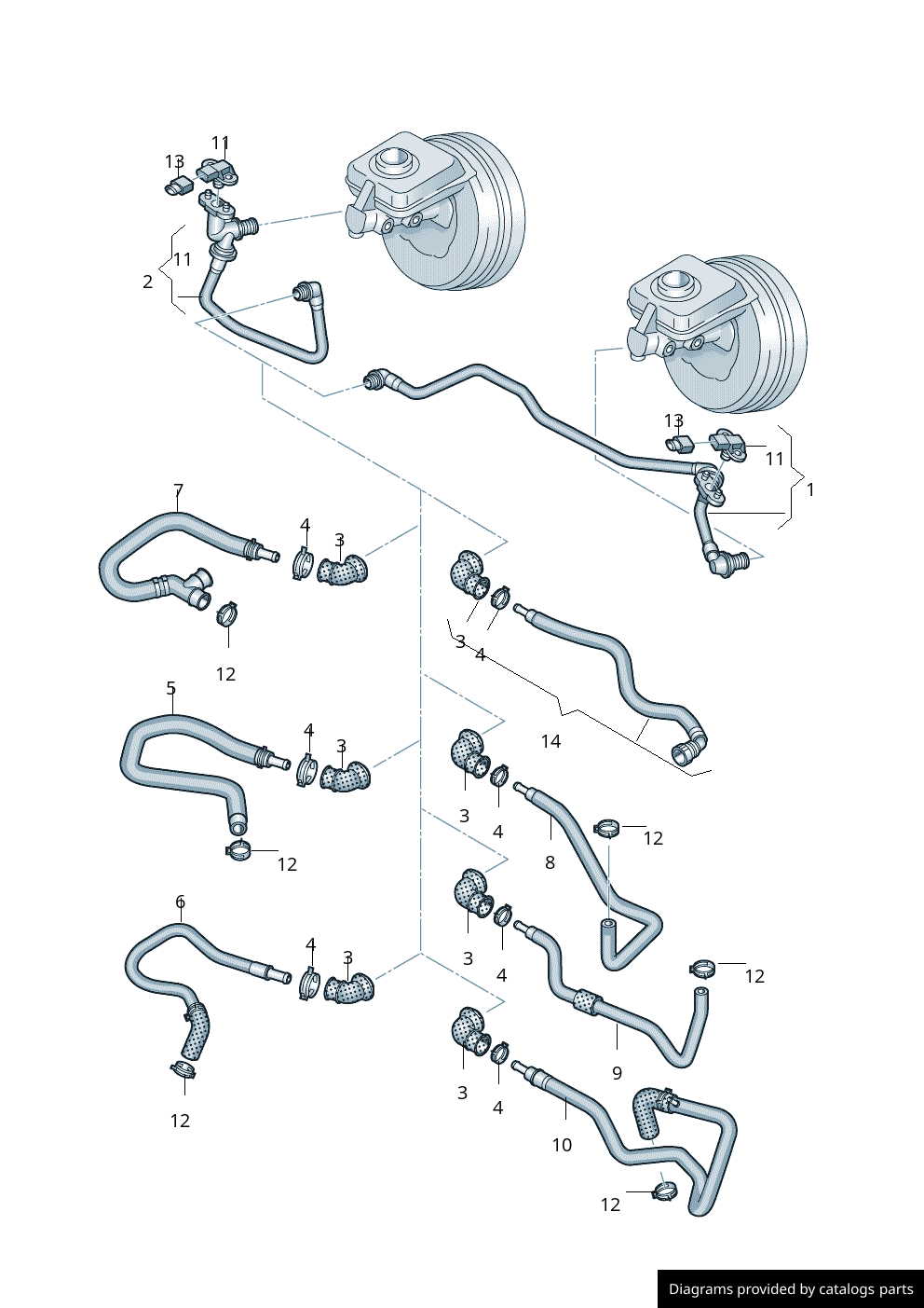 Audi Vacuum Pipe With Non Return Valve 4G1611931D LLLParts