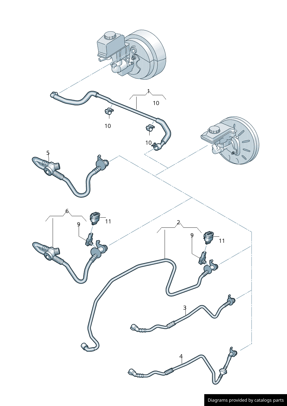 Volkswagen Audi Vacuum Hose With Non Return Valve And Pressure Sensor