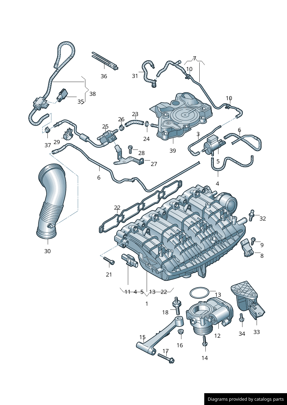 Volkswagen Audi Intake Manifold 06L133201ES LLLParts