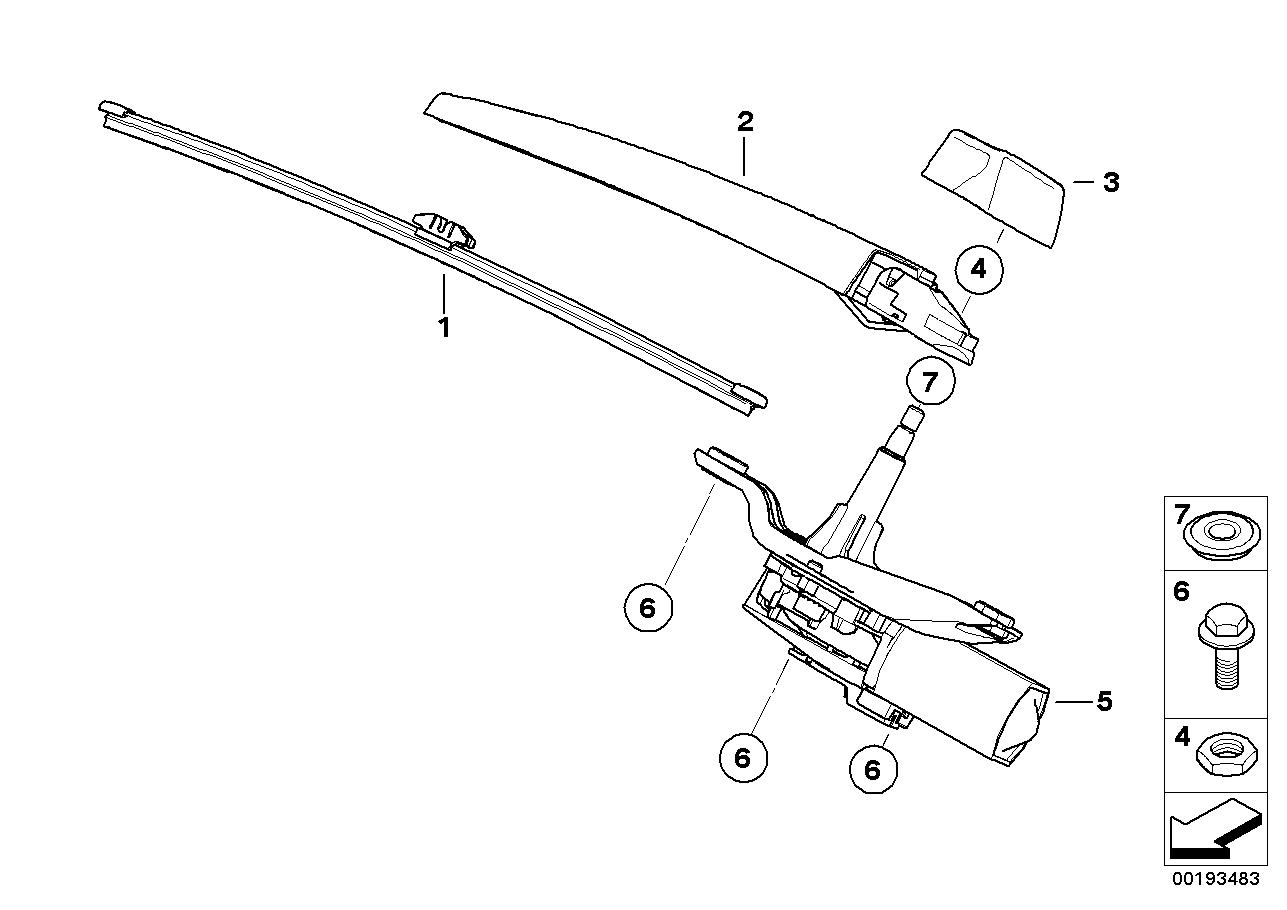 BMW Rear Window Wiper Valeo Motor Genuine BMW 67636942165 LLLParts