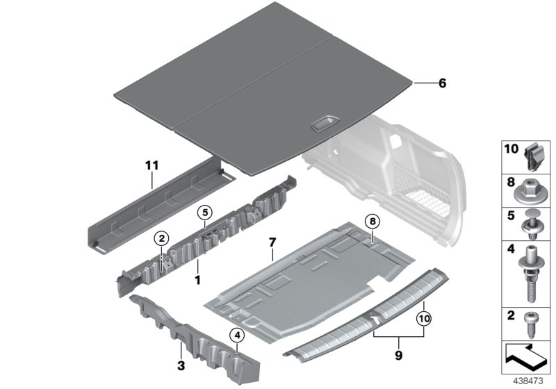 BMW Trunk Floor Genuine BMW 51477425352 LLLParts