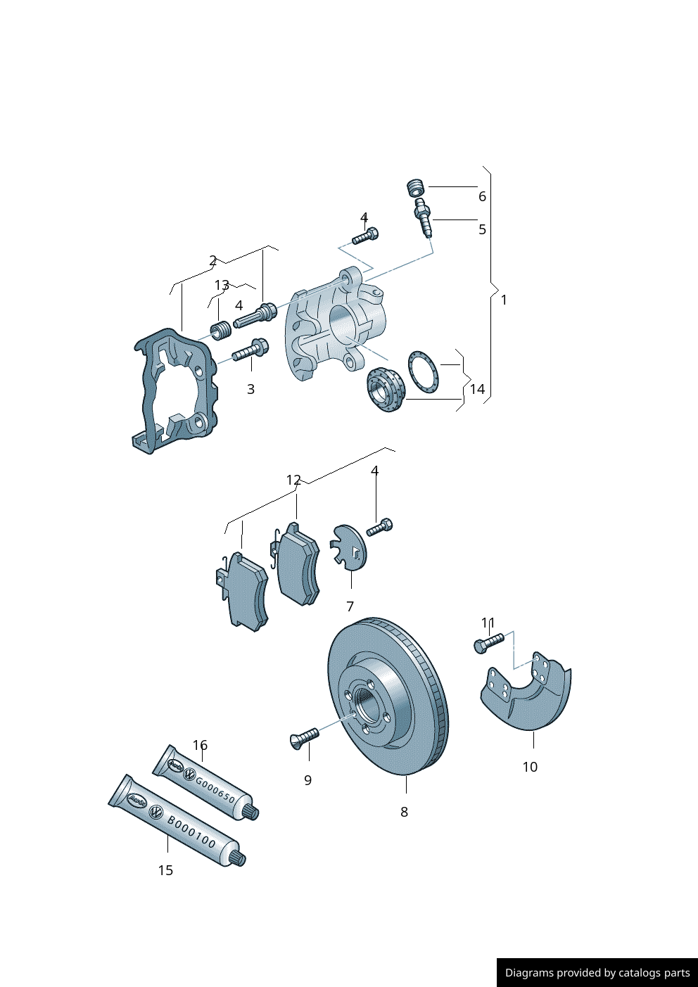 Volkswagen Seat Brake Caliper Housing 6N0615124C LLLParts