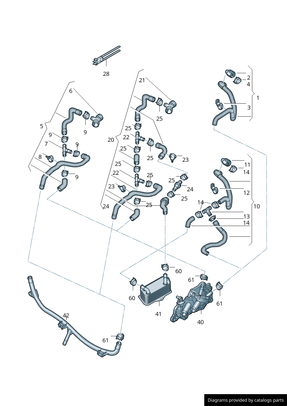 Volkswagen Seat Coolant Hose With Quick Release Coupling 7N0122073BM