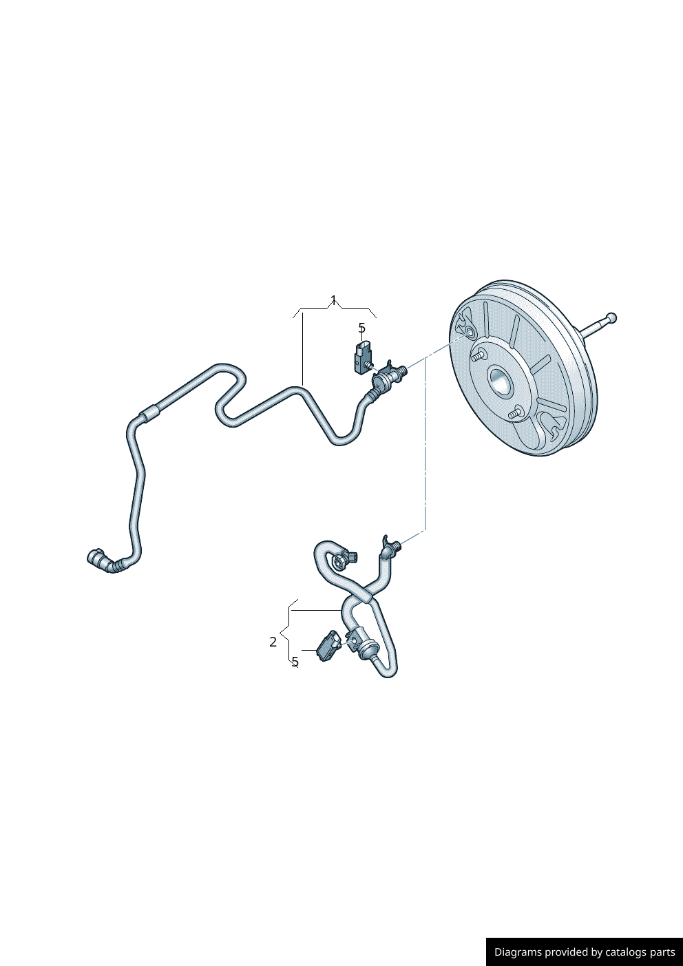 Volkswagen Audi Seat Vacuum Hose With Non Returnvalve And Pressure