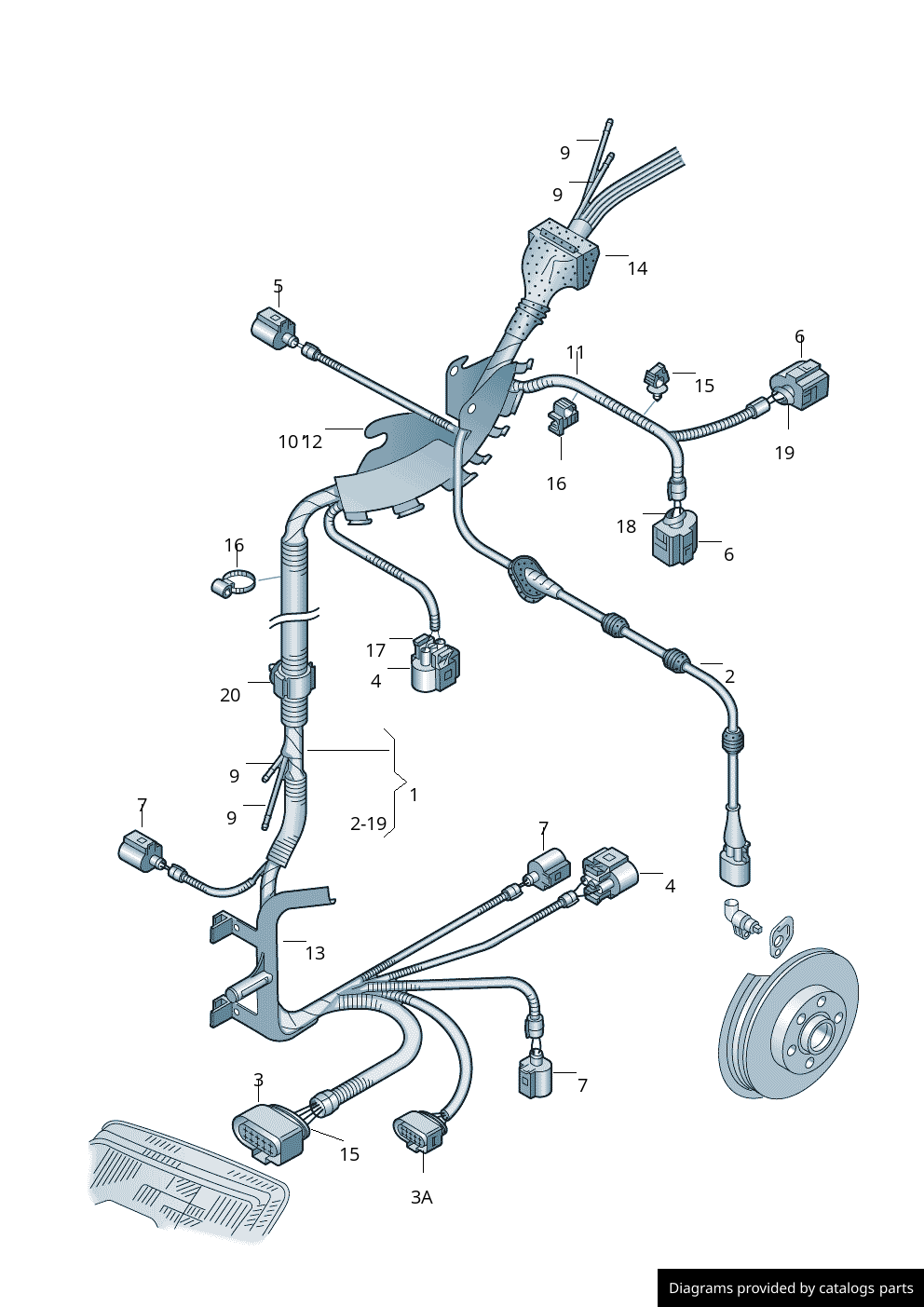 Volkswagen Audi Seat Skoda Cable Guide Lower Part 1J0971615AC